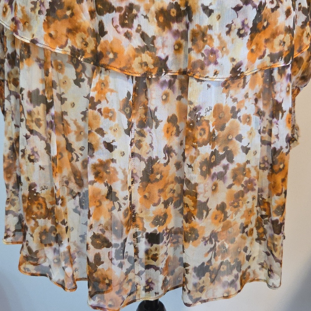 NWT Pinko Floral Mini Dress in Brown and Cream - Picture 9 of 16